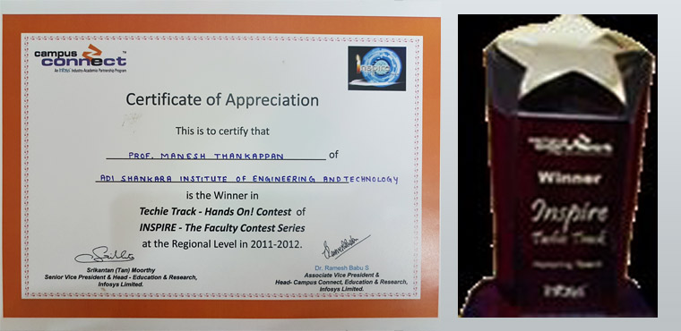 Regional Level Winner Project Development Contest Certificate and Memento